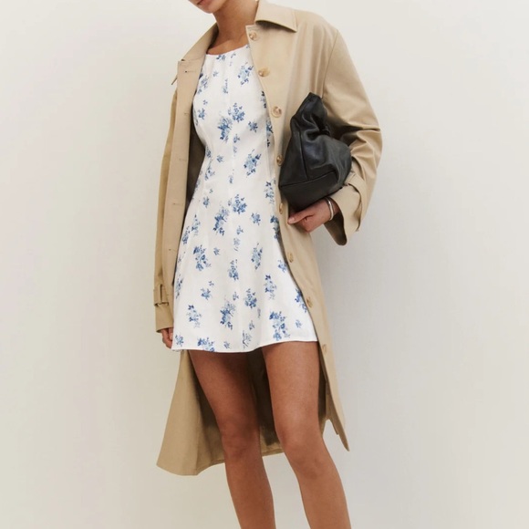 NWT Reformation Amorette Linen Mini Dress - Picture 2 of 6